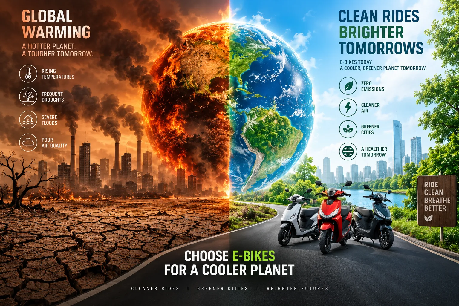 Global warming and air pollution illustration